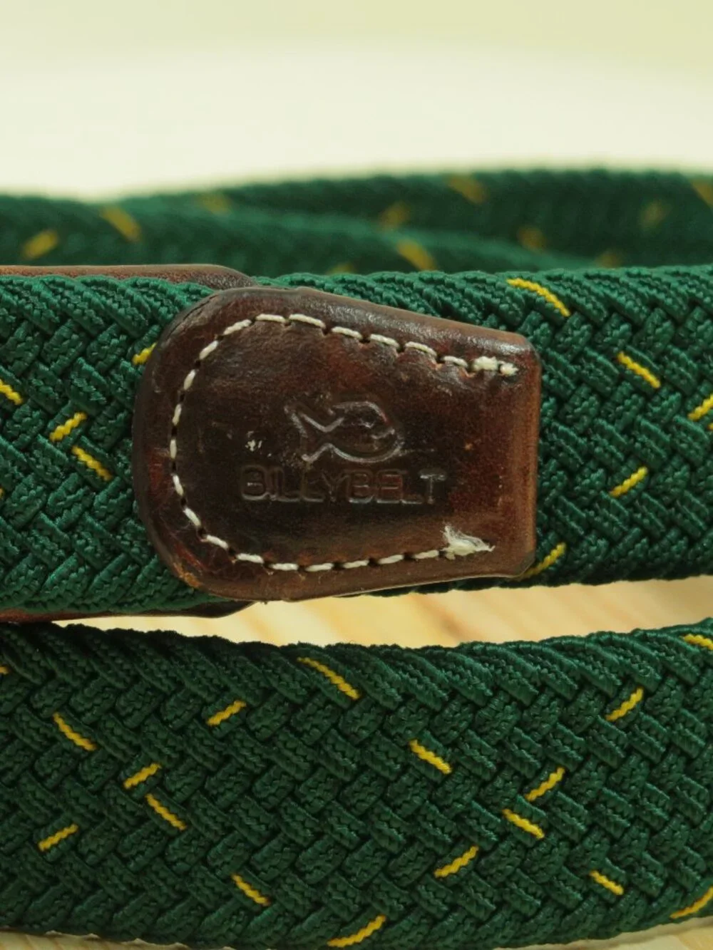 BillyBelt Elastic Woven Belt Mens 34-40 Green Yellow The Kingston Stretch
